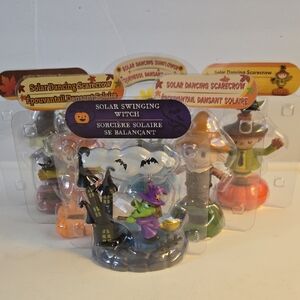 Solar Bobbleheads 6 Fall Scarecrow Sunflower And Witch